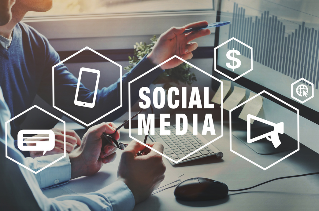 Social media for business, concept.